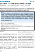Cover page: Simulations of Tubulin Sheet Polymers as Possible Structural Intermediates in Microtubule Assembly