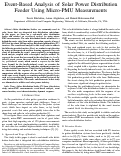 Cover page: Event-Based Analysis of Solar Power DistributionFeeder Using Micro-PMU Measurements