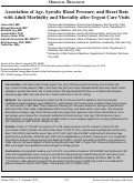 Cover page: Association of Age, Systolic Blood Pressure, and Heart Rate with Adult Morbidity and Mortality after Urgent Care Visits