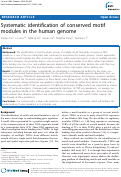 Cover page: Systematic identification of conserved motif modules in the human genome