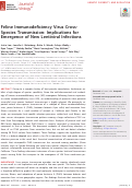 Cover page: Feline Immunodeficiency Virus Cross-Species Transmission: Implications for Emergence of New Lentiviral Infections