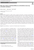 Cover page: Why many studies of individual differences with inhibition tasks may not localize correlations.