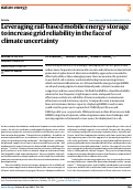 Cover page: Leveraging rail-based mobile energy storage to increase grid reliability in the face of climate uncertainty