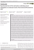 Cover page: Experimental test of the mechanism underlying sexual segregation at communal roosts of harvestmen (Prionostemma spp.)