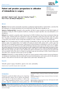 Cover page: Patient and provider perspectives to utilization of telemedicine in surgery