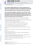 Cover page: Associations between dimensions of anorexia nervosa and obsessive–compulsive disorder: An examination of personality and psychological factors in patients with anorexia nervosa