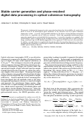 Cover page: Stable carrier generation and phase-resolved digital data processing in optical coherence tomography.