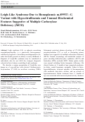 Cover page: Leigh-Like Syndrome Due to Homoplasmic m.8993T&gt;G Variant with Hypocitrullinemia and Unusual Biochemical Features Suggestive of Multiple Carboxylase Deficiency (MCD)