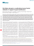 Cover page: Oscillatory dynamics coordinating human frontal networks in support of goal maintenance