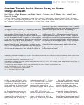 Cover page: American Thoracic Society Member Survey on Climate Change and Health