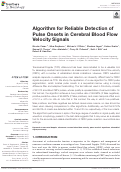 Cover page: Algorithm for Reliable Detection of Pulse Onsets in Cerebral Blood Flow Velocity Signals.