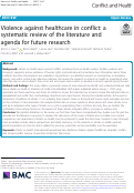 Cover page: Violence against healthcare in conflict: a systematic review of the literature and agenda for future research