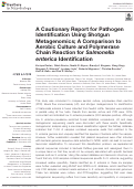 Cover page: A Cautionary Report for Pathogen Identification Using Shotgun Metagenomics; A Comparison to Aerobic Culture and Polymerase Chain Reaction for Salmonella enterica Identification