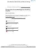 Cover page: Dysregulation of microRNA biogenesis machinery in cancer