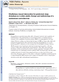 Cover page: Mindfulness-based intervention for prodromal sleep disturbances in older adults: Design and methodology of a randomized controlled trial