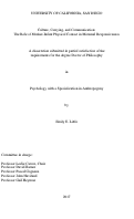 Cover page: Culture, Carrying, and Communication: The Role of Mother-Infant Physical Contact in Maternal Responsiveness