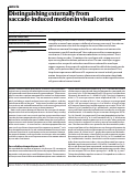 Cover page: Distinguishing externally from saccade-induced motion in visual cortex