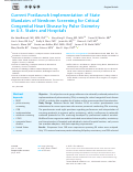 Cover page: Current Postlaunch Implementation of State Mandates of Newborn Screening for Critical Congenital Heart Disease by Pulse Oximetry in U.S. States and Hospitals