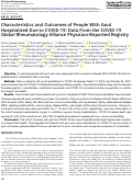 Cover page: Characteristics and Outcomes of People With Gout Hospitalized Due to COVID‐19: Data From the COVID‐19 Global Rheumatology Alliance Physician‐Reported Registry