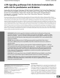 Cover page: LXR signaling pathways link cholesterol metabolism with risk for prediabetes and diabetes