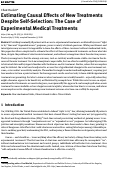 Cover page: Estimating Causal Effects of New Treatments Despite Self-Selection: The Case of Experimental Medical Treatments