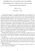 Cover page: Identification of transition-rate probability distributions for transport from macroscopic experimental observations