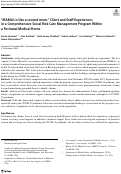 Cover page: MAMAs is like a second mom: Client and Staff Experiences in a Comprehensive Social Risk Care Management Program Within a Perinatal Medical Home.