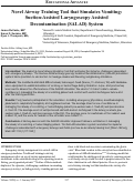 Cover page: Novel Airway Training Tool that Simulates Vomiting: Suction-Assisted Laryngoscopy Assisted Decontamination (SALAD) System