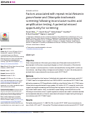 Cover page: Factors associated with repeat rectal Neisseria gonorrhoeae and Chlamydia trachomatis screening following inconclusive nucleic acid amplification testing: A potential missed opportunity for screening