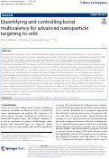 Cover page: Quantifying and controlling bond multivalency for advanced nanoparticle targeting to cells