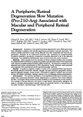 Cover page: A Peripherin/Retinal Degeneration Slow Mutation (Pro-210-Arg) Associated with Macular and Peripheral Retinal Degeneration