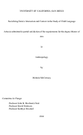 Cover page: Socializing deixis : interaction and context in the study of child language