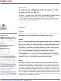 Cover page: Identification of system-level features in HIV migration within a host