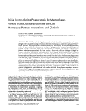 Cover page: Initial events during phagocytosis by macrophages viewed from outside and inside the cell: membrane-particle interactions and clathrin.