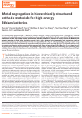 Cover page: Metal segregation in hierarchically structured cathode materials for high-energy lithium&nbsp;batteries