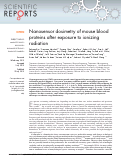 Cover page: Nanosensor dosimetry of mouse blood proteins after exposure to ionizing radiation