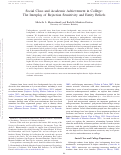 Cover page: Social Class and Academic Achievement in College: The Interplay of Rejection Sensitivity and Entity Beliefs