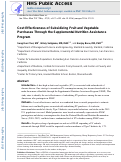 Cover page: Cost Effectiveness of Subsidizing Fruit and Vegetable Purchases Through the Supplemental Nutrition Assistance Program