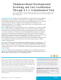 Cover page: Telephone-Based Developmental Screening and Care Coordination Through 2-1-1: A Randomized Trial