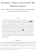 Cover page: The Capacity of Wireless Ad Hoc Networks with Multi-Packet Reception
