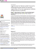 Cover page: Legal Services for Veterans (LSV): Protocol for evaluating the grant-based LSV initiative supporting community organizations delivery of legal services to veterans.