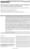 Cover page: Anxiety disorders in fragile X premutation carriers: Preliminary characterization of probands and non-probands