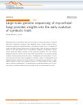 Cover page: Large-scale genome sequencing of mycorrhizal fungi provides insights into the early evolution of symbiotic traits