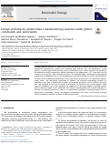 Cover page: Design of domestic photovoltaics manufacturing systems under global constraints and uncertainty