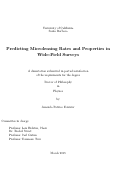 Cover page: Predicting Microlensing Rates and Properties in Wide-Field Surveys