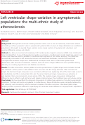 Cover page: Left ventricular shape variation in asymptomatic populations: the multi-ethnic study of atherosclerosis