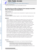 Cover page: Do Adults Show an Effect of Delayed First Language Acquisition When Calculating Scalar Implicatures?