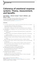 Cover page: Coherence of emotional response systems: Theory, measurement, and benefits