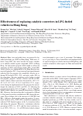 Cover page: Effectiveness of replacing catalytic converters in LPG-fueled vehicles in Hong Kong