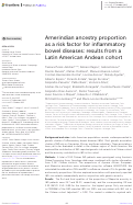 Cover page: Amerindian ancestry proportion as a risk factor for inflammatory bowel diseases: results from a Latin American Andean cohort.